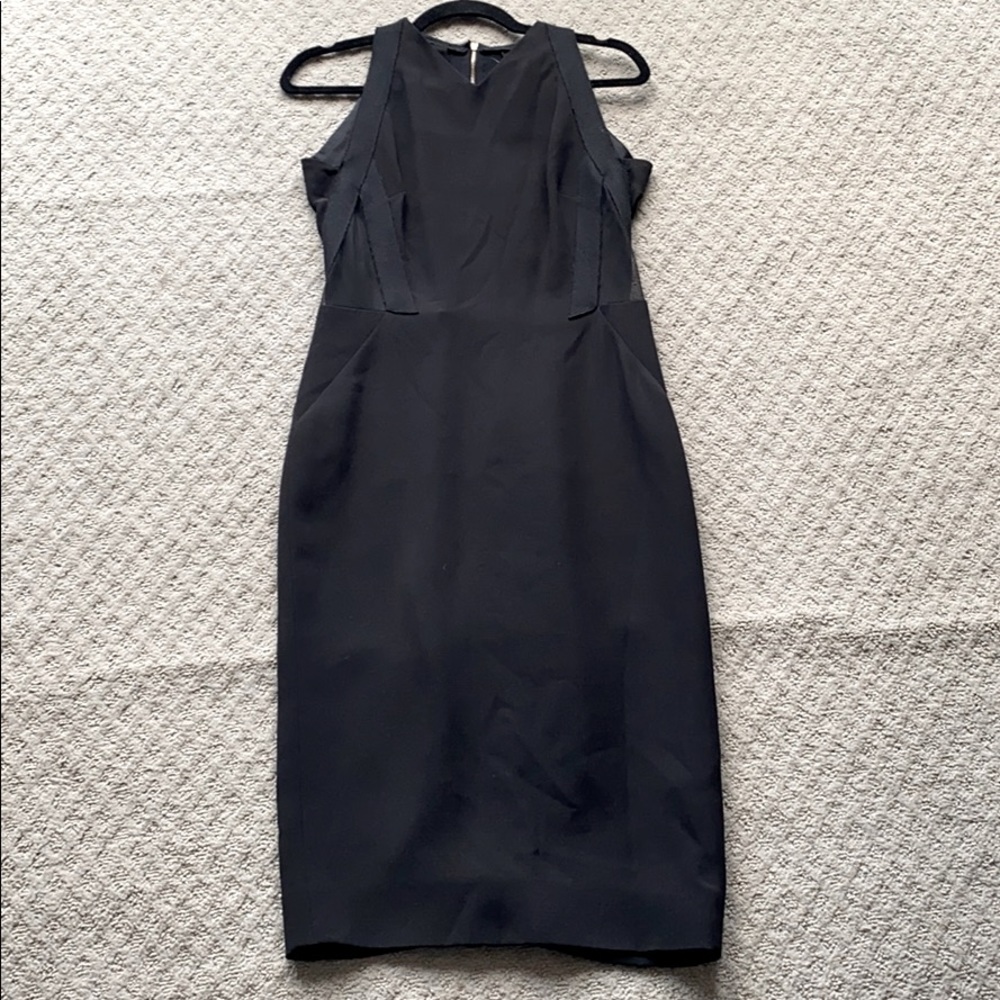 Victoria Beckham cady sheath mesh pencil dress